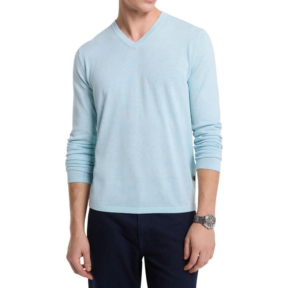NWT Michael Kors Men's V-Neck Sweater‎ - Color Light Blue - Size 3XL - MSRP $128